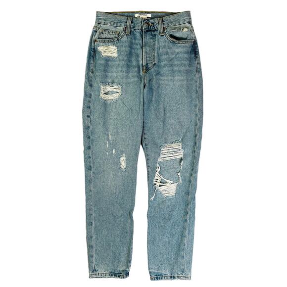 Forever 21 Distressed Mom Jeans Women's High Rise 25 Blue Light Wash Denim - Picture 2 of 5